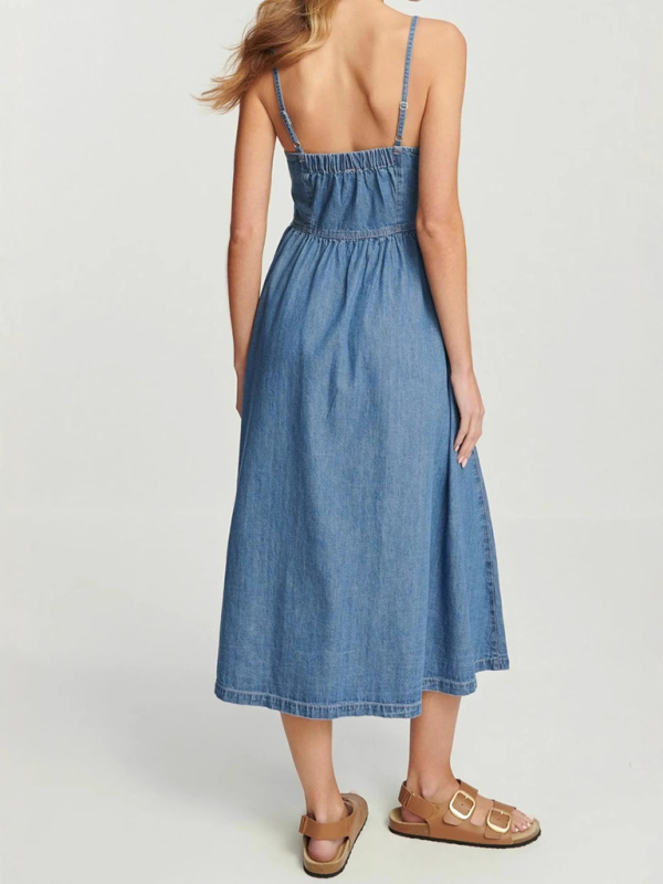 Denim Suspender Dress for Women - Image 3