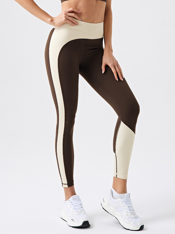 Contrast yoga fitness leggings - Image 2