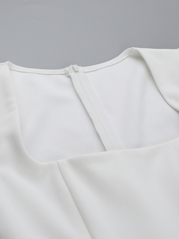 Short Sleeve Square Neck Vest A-Line Dress - Image 5