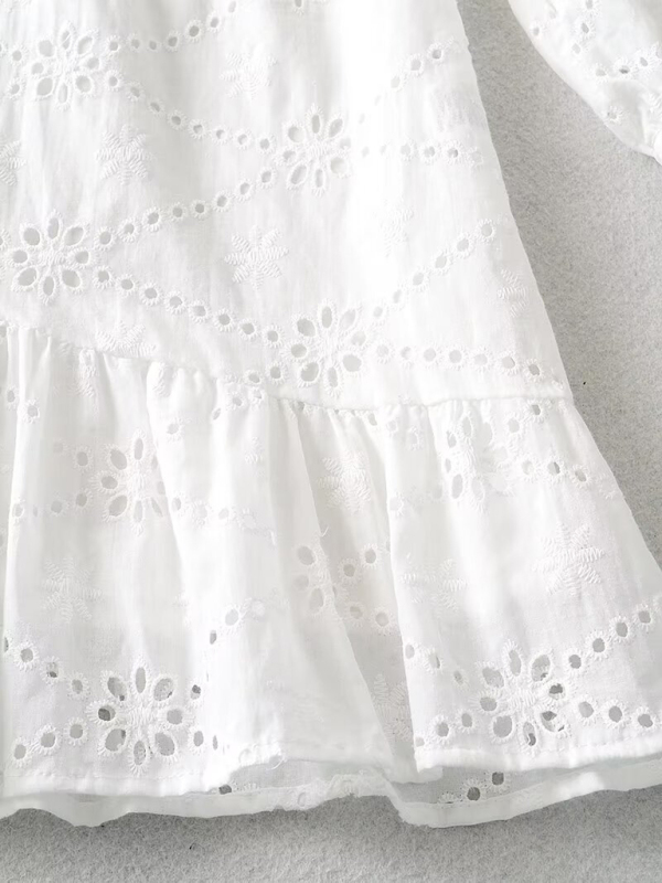 V-neck lace waist open dress - Image 2