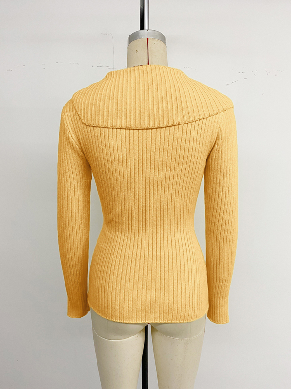 Pearl embellished V-neck slim-fit sweater - Image 2