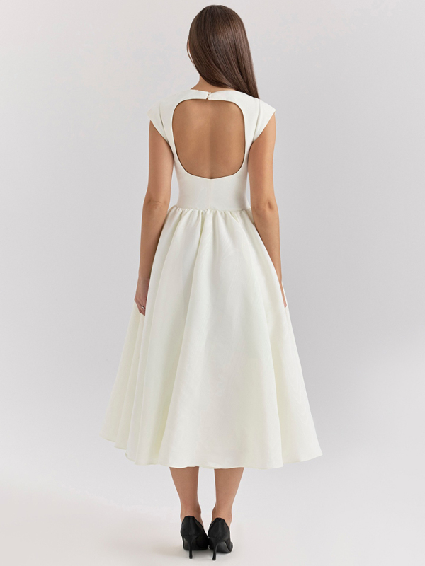 Backless round neck midi dress - Image 5