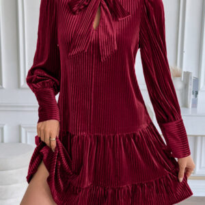 Velvet dress banquet evening elegant short skirt