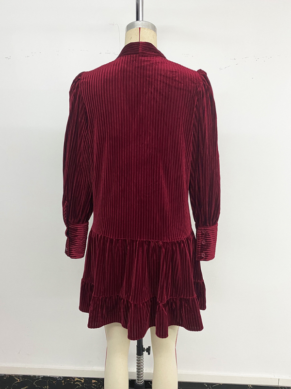 Velvet dress banquet evening elegant short skirt - Image 2