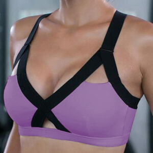 Color Contrast Sexy Cross Elastic Sports Bra