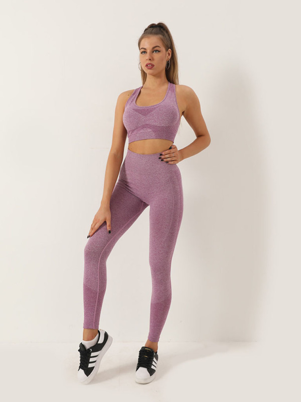 Two-piece Peach Hip Trousers Racerback Bra Vest Sports Suit - Image 10