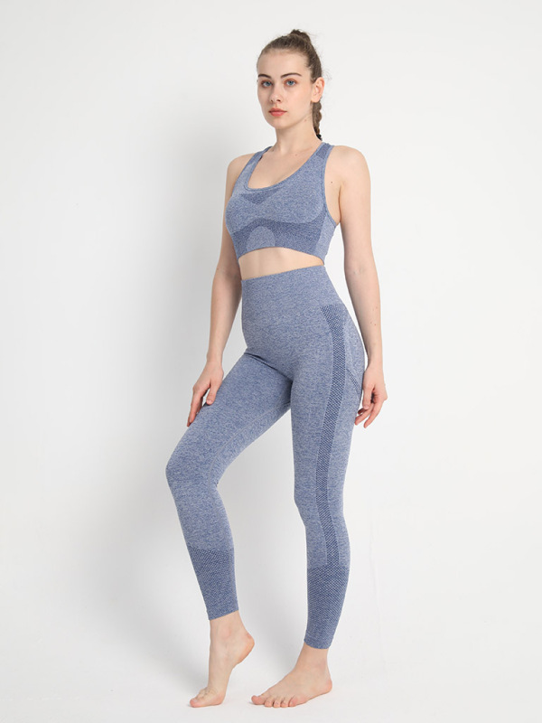 Two-piece Peach Hip Trousers Racerback Bra Vest Sports Suit - Image 12