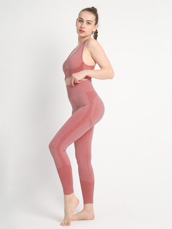 Two-piece Peach Hip Trousers Racerback Bra Vest Sports Suit - Image 8