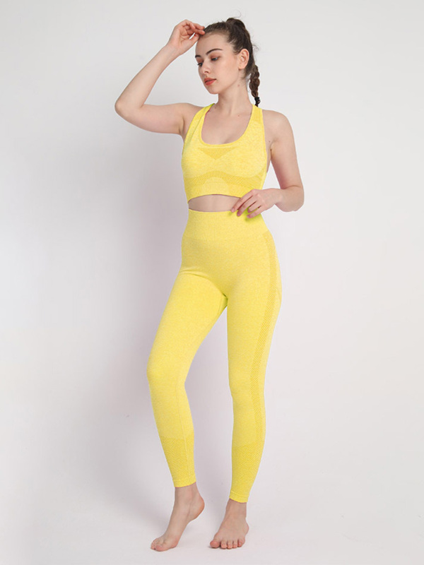 Two-piece Peach Hip Trousers Racerback Bra Vest Sports Suit - Image 13