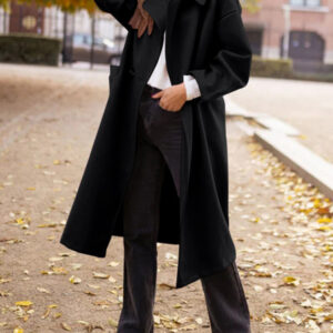 Long woollen cardigan coat
