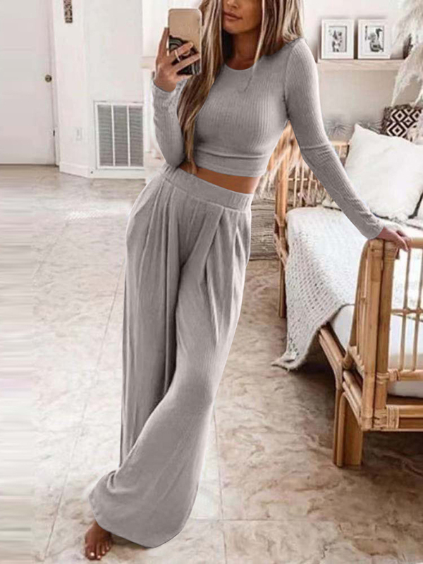 Women's Knitted Casual Home Two-Piece Suit - Image 4