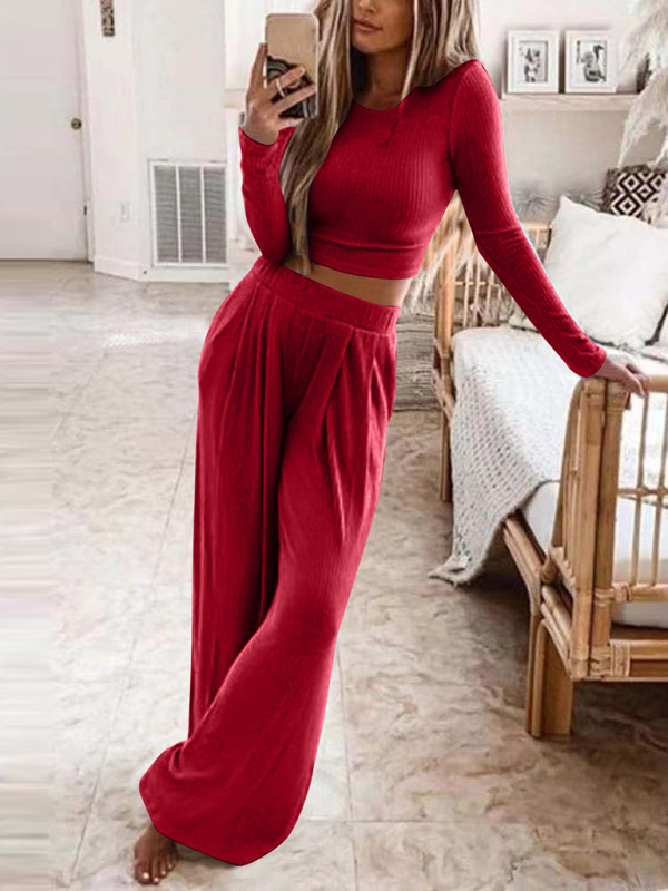 Women's Knitted Casual Home Two-Piece Suit - Image 2