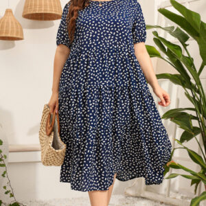Maternity Print Short Sleeve Flowy Dress