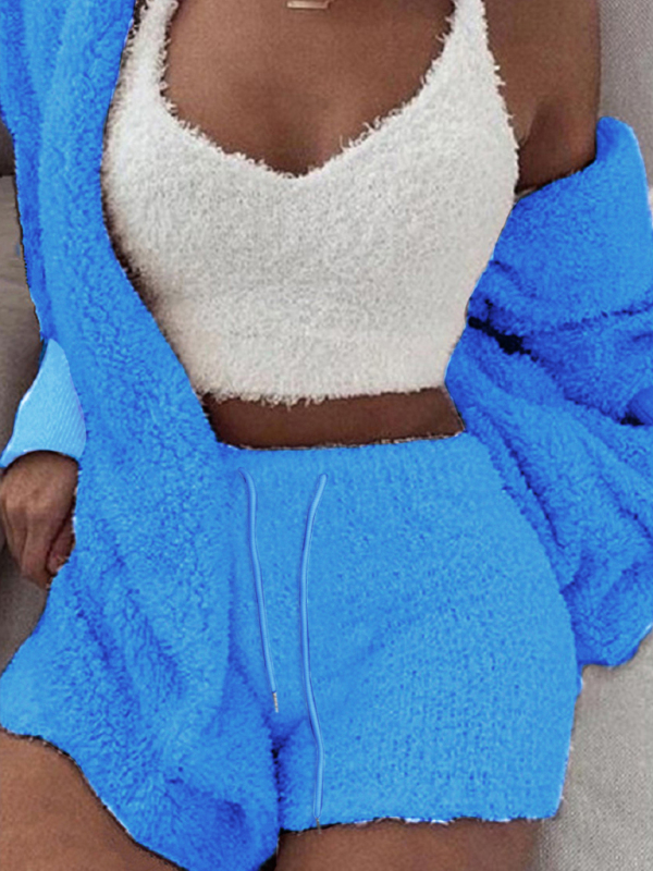 Casual 3-piece Pajamas & Vest Shorts Set