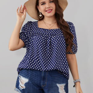 Large size women's chiffon polka dot shirt