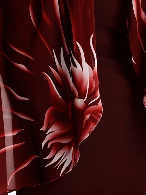 Plus size elegant knitted lace cape dress - Image 3