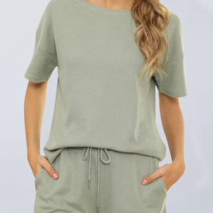 Women's Short Sleeve Loungewear Two-Piece Set