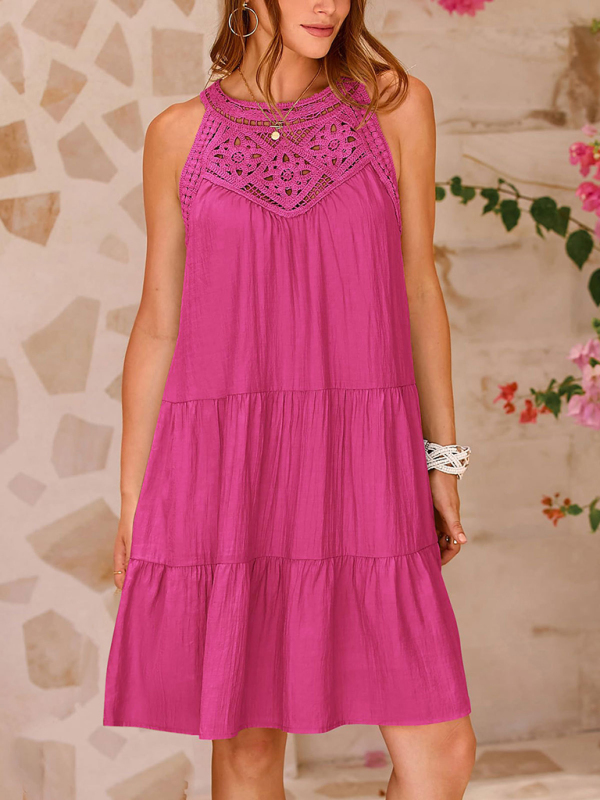 Hollow lace stitching halter neck - Image 2