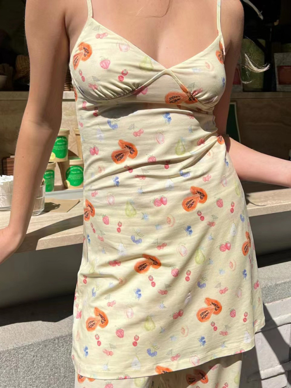 Floral suspender dress skirt