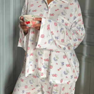 New long-sleeved printed pajamas