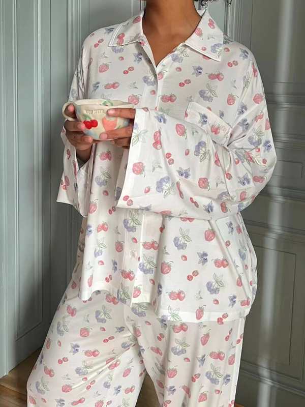 New long-sleeved printed pajamas