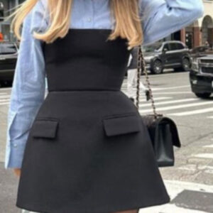 Women's patch pocket tube top short dress