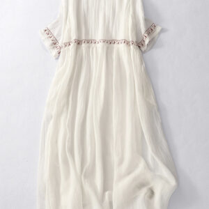 Retro casual loose embroidered long dress