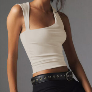 New Y2K irregular neckline top sexy backless slim vest
