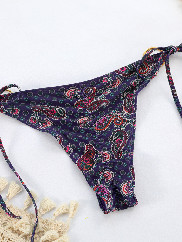 Metal three-ring printed split swimsuit - Image 2