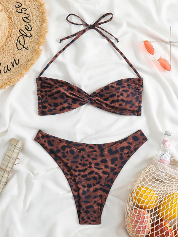 Leopard print bikini two-piece set - Image 2