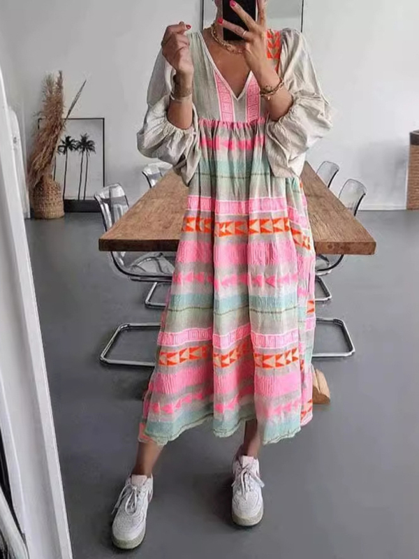 Pullover V-neck dress