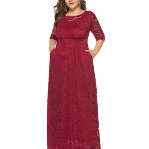 Plus size women's new elegant lace dress
