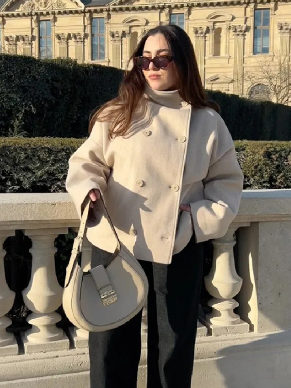 Double-breasted short coat - Image 4