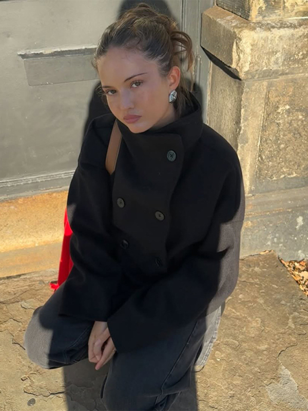 Double-breasted short coat - Image 3