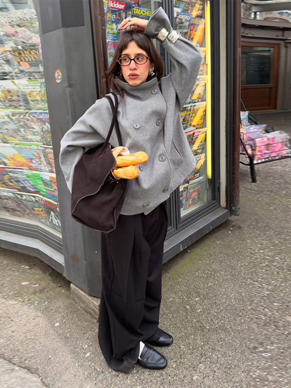 Double-breasted short coat