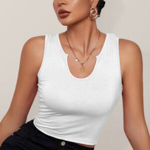 Women's knitted U-neck all-match short vest