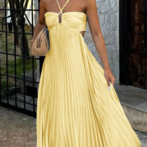 Bandeau Pleated Sleeveless Suspender Dress