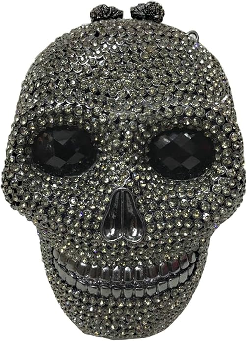 DJBM Halloween 3D skull rhinestone clutch under $100