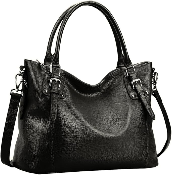 HESHE genuine leather tote and shoulder bag under $100