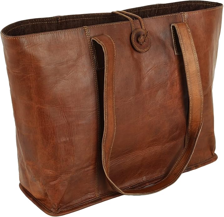 Vintage Crafts genuine leather tote bag under $100