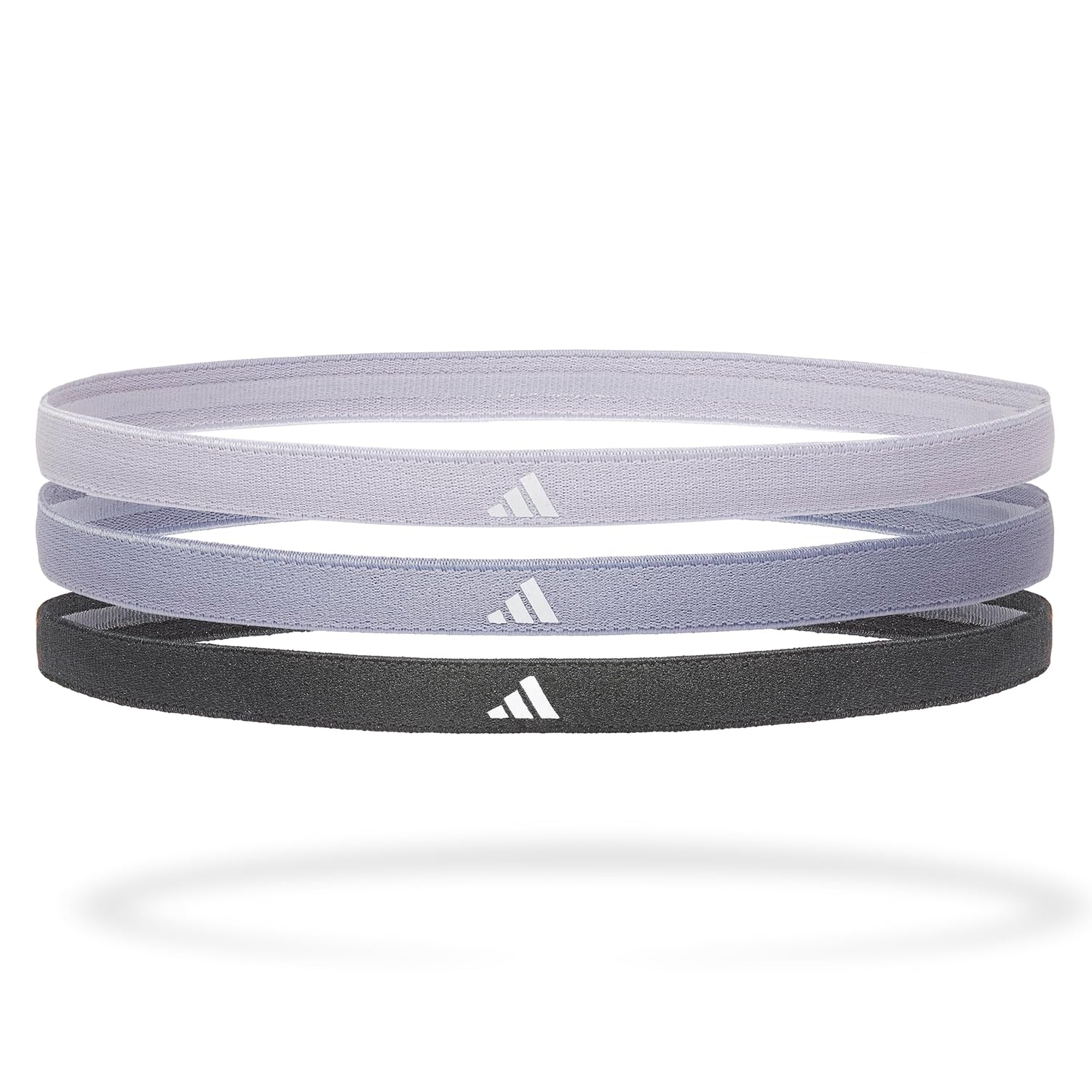 Adidas hairband set 3 thin greys — stretch elastic hair ties for workouts and everyday wear