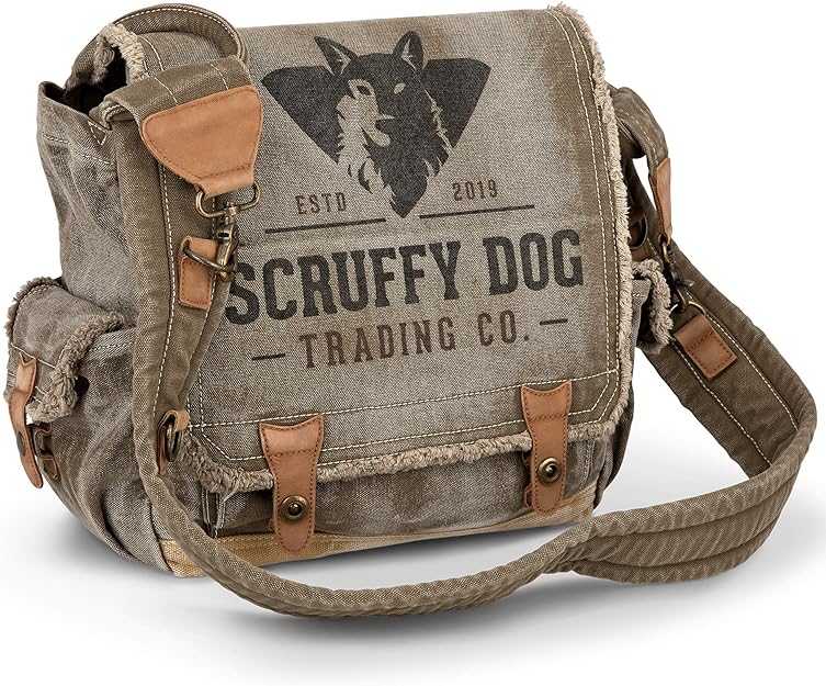 SCRUFFY DOG vintage canvas messenger bag under $100