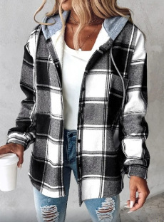 Women's large plaid style women's jacket plaid autumn and winter new style - Image 9