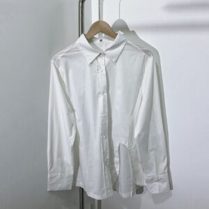 Autumn new minimalist design, unique long sleeved shirt, casual and versatile fashion, commuting white shirt for women