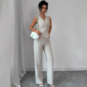 Commuter Sleeveless Vest Set Two-Piece Suit – Women’s Fashion Outfit