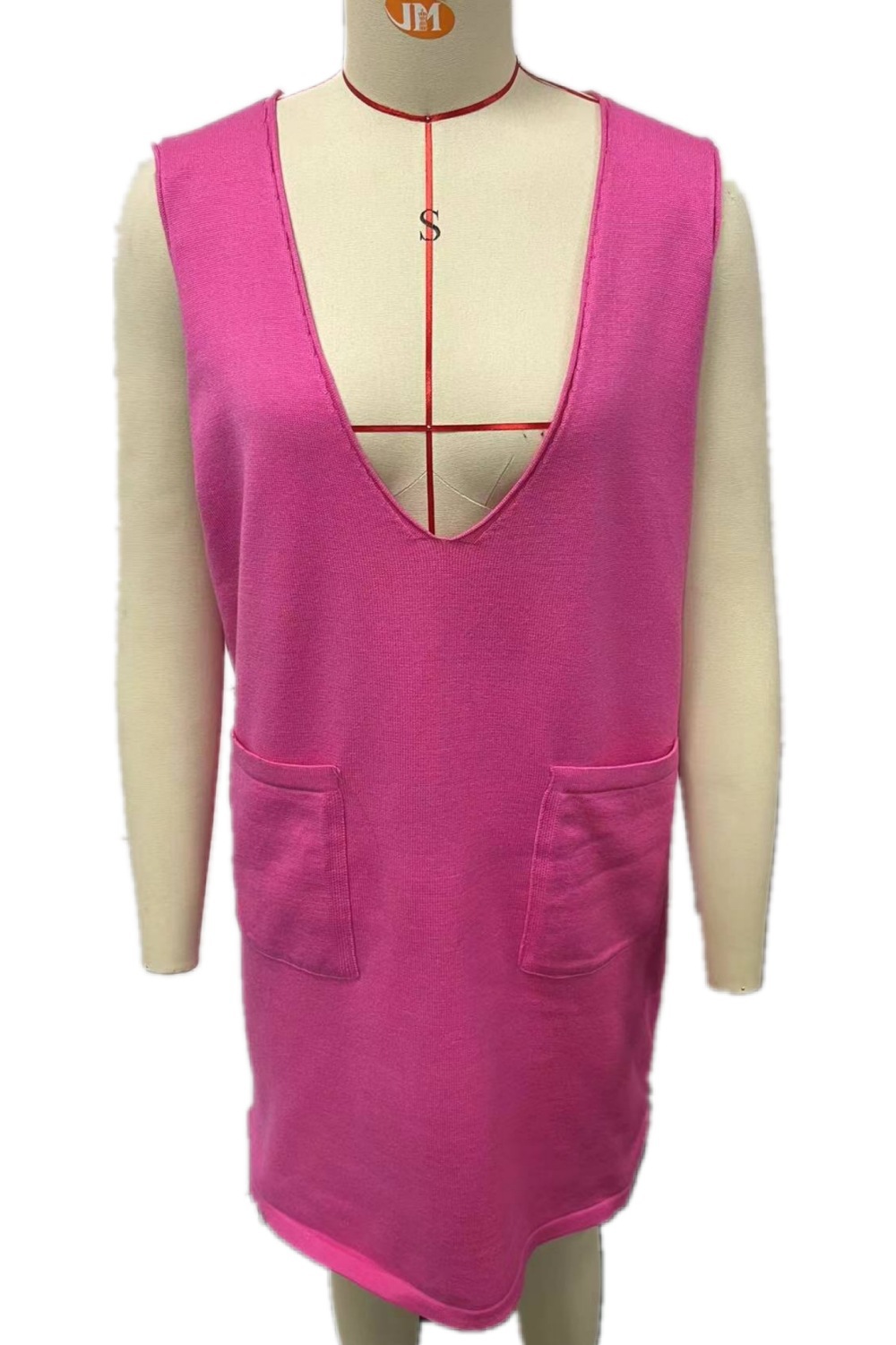 Knitted Medium Long Double Sided Vest Skirt Autumn/Winter New Korean Solid Color Sleeveless Versatile Dress - Image 13