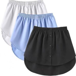 Three-Piece Extended Set - Women - Adjustable Layered Top - Midi Skirt - Layered Bra - Black, White and Blue (Size 3XL)