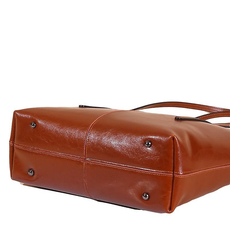Women's Leather Tote Bag Cowhide Shoulder Bag or Handbag - Blue - Image 4