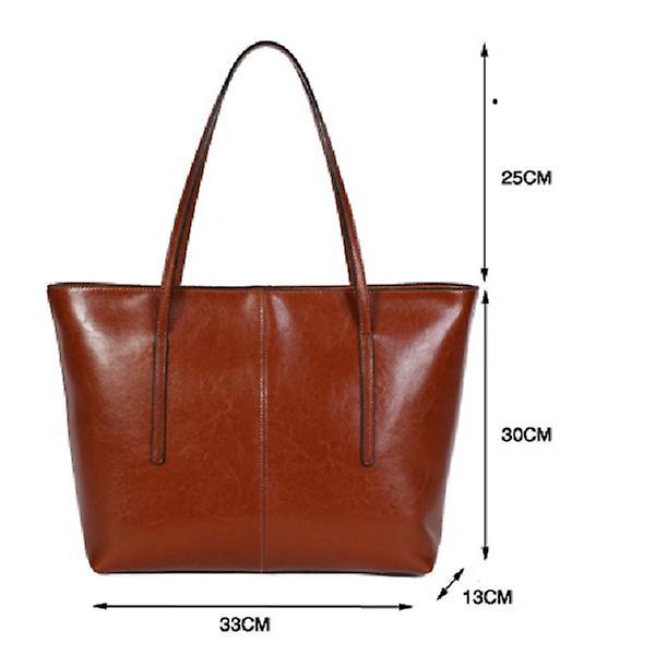Women's Leather Tote Bag Cowhide Shoulder Bag or Handbag - Red - Image 5