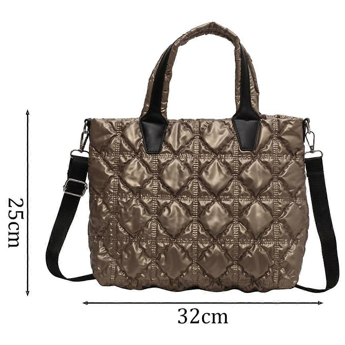 Women's Puffer Tote Quilted Crossbody Puffy Bag Quilted Tote Bag - Image 4